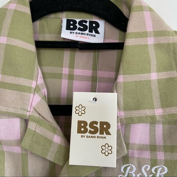 BSR By Samii Ryan My Way Plaid Crop Button Down Size XS NWT - Picture 8 of 9